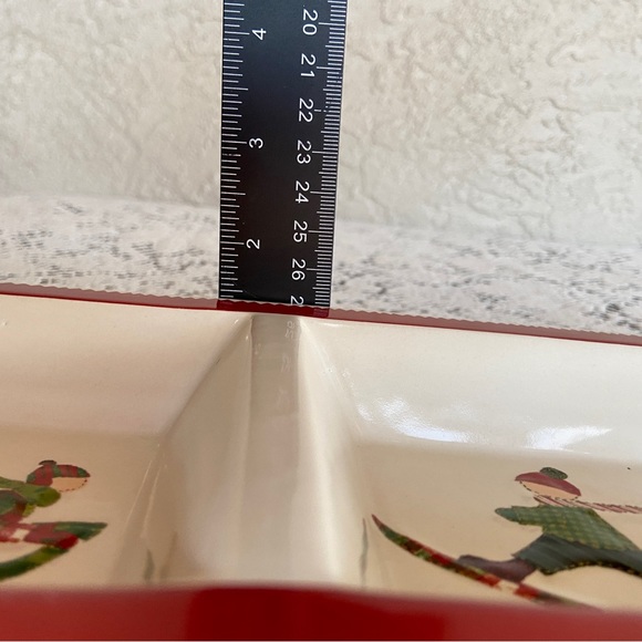 NWT Vintage 80s/90s Three-Compartment Winter Scenes Ceramic Tray - Picture 11 of 11